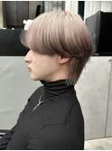 【GEEKS渋谷】シースルーマッシュ/エンドカラー/ベージュ/中性風