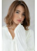 外国人風インナーカラー小顔かきあげワンレンロブヘアY北浦和