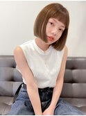 ミニボブきりっぱなしぱっつん前髪◎