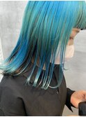 水色／水色カラー/ブルーカラー/ブルーヘア／梅田/ハイトーン