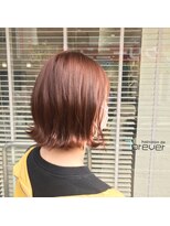 ヘアーサロンデフォーエバー(hairsalon de Forever) 【外ハネ肩上ボブ●オレンジブラウンカラー】