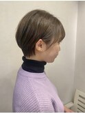 ショートボブ×アッシュベージュ