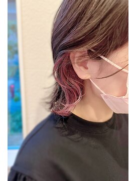 ヴィラ 川西店(Villa) 20代30代40代大人インナーカラー耳掛け切りっぱなし大人ボブ