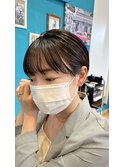 耳掛け　ショートボブ