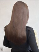 ブリーチなしシアーカラーベージュブラウン＊艶髪ストレート