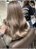 切りっぱなしボブ エアリーロング 美髪 ピンクブラウン