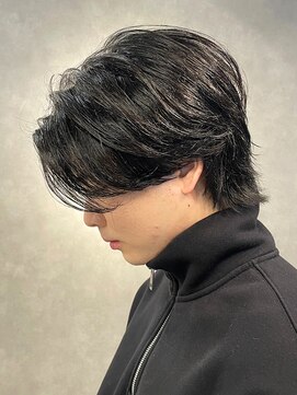 エルマーク 梅田(L-MARK) センターパートニュアンスパーマ韓国カルマパーマコンマヘア