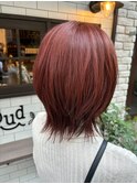 チェリーレッド×くびれボブ