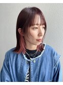 ウルフマッシュ耳かけボブシャギーボブピンクヘアー