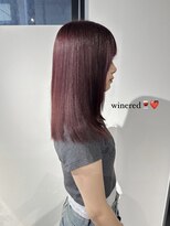 ハピネス 梅田茶屋町店(HAPPINESS) ブリーチなしダブルカラーワインレッド