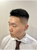 好印象◎爽やかビジネススタイル短髪刈り上げ七三フェードカット