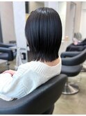 ◎軽めレイヤーボブ黒髪ウルフ