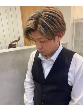 メンズバイココテラス 豊中(men's by cocoterace) ブリーチ/バレイヤージュ/デザインカラー/ミルクティー