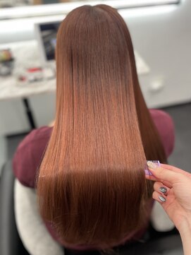 ピリオド 赤坂(Period.) ロングヘアーピンクベージュカラー縮毛矯正上級髪質改善赤坂見附