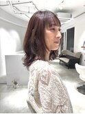 大人デジタルパーマ×オレンジブラウンカラー