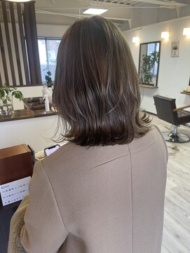 リュンヌ 門前仲町(lune) 切りっぱなしボブハイライトベージュカラーショートレイヤーロブ