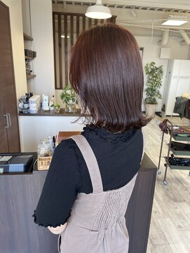 リュンヌ 門前仲町(lune) 切りっぱなしボブハイライトベージュカラーショートレイヤーロブ