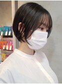 横浜西口オージュア大人丸みショートボブ透明感カラー