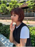 ミルクティーブロンド/ワンホンレイヤーカット/横浜