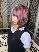 トーキョー オタクヘアー(TOKYO OTAKU HAIR)&nbsp;デザインカラー/y2k/パンク/レッド/ブラック/ハッシュウルフ