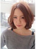 【ナチュラルボブ×長め流しBANG】