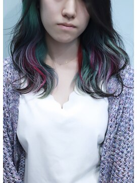 オーティティ(O-TETE) O-tete グリーンピンクグレーインナーカラー