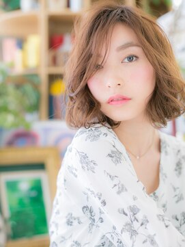 カバーヘア イヴ 戸頭店(COVER HAIR EVE) ■バイカラーウェーブパーマボブルフ103-4★戸頭20代30代40代