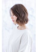 色っぽかわいい艶カラー＊くせ毛風カジュアルミディアムウルフb