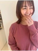 厚めな毛先ウルフボブ