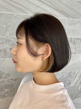 ジル アンク(Jill ankh) 《Jill ankh姫路駅前》ミニボブ　イヤリングカラー　ベージュ