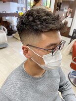 オムヘアー (HOMME HAIR) 【HOMME HAIR 稲田】 サイドパート コテパーマ スタイル