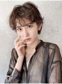 ラフなマッシュパーマ_チェリーブラウンフェミニンロング_29029