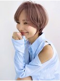 大人可愛い前髪ありのひし形マッシュショートパーマ20代30代