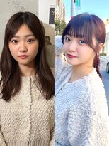 ノラ ヘアーサロン(NORA HAIR SALON)&nbsp;ナチュラル小顔前髪あり後れ毛サイドバング結べるボブくびれヘア
