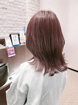 ミック ヘアアンドメイクアップ 高田店(miq Hair&Make up) イルミナカラー/透明感/ブリーチなし/ラベンダーベージュ/外ハネ