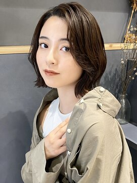 ラミエバイメルト 下北沢(lamie by melt) 花田/切りっぱなしボブ/くびれボブ/オリーブグレージュ/下北沢