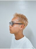 メンズカットアップバングスパイキーショートスキンフェード