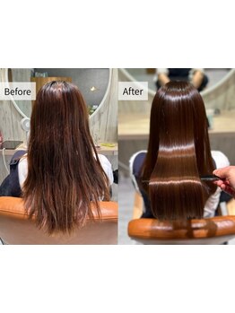 ≪新宿駅徒歩3分≫ダメージを最小限に抑えた施術で、滑らかで自然なストレート美髪を実現♪