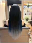 20代30代グレーブラックベース×ブルーグラデーションカラー