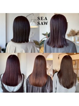 シーソー(SEA SAW)の写真/髪質改善は当店にお任せ！ストレートパーマで憧れのツヤ髪へ。ポイントストレートで賢くスタイルチェンジ♪