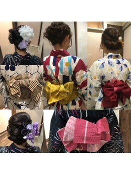 ビューティーアンドバーバー ボンド(beauty&barber Bond)の写真/浴衣着付けヘアセットで夏の風情を！花火大会や夏祭りはプロにお任せ♪