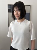 前下がりボブ/ダークパープル/ナチュラルショート/夏/伏見
