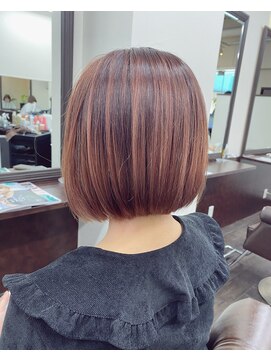 ヘアーサロン アウラ(hair salon aura) 【aura】切りっぱなしボブ　ピンクグレージュ