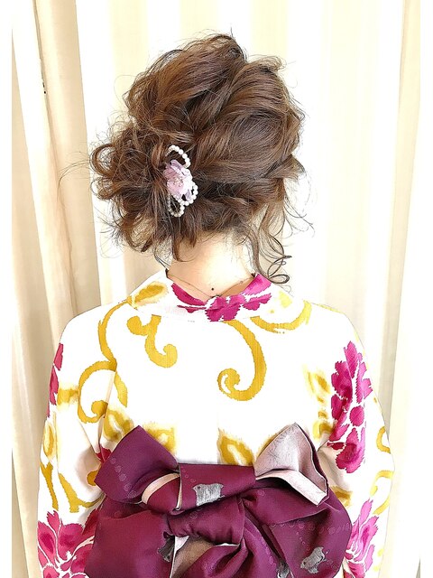 浴衣ふるゆわヘアアレンジ