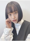 ストレートボブ_ショコラベージュボブルフベビーバング_28596