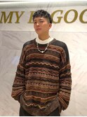 メンズカットツイストスパイラル波巻き眉カットツーブロック