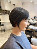 似合わせショートカット/白髪ぼかしハイライト/30代/40代/50代