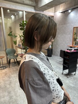 シールドヘアー 沖縄 新都心(C'LD Hair) オリーブベージュ/ぷつっとボブ/ブリーチボブ/小顔ボブ