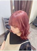 ハイトーンピンクカラー暖色高知美容院