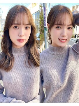 ノラ ヘアーサロン(NORA HAIR SALON) ナチュラル小顔前髪あり後れ毛サイドバング結べるボブくびれヘア